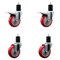 Service Caster 4'' Red Poly Swivel 1-3/4'' Expanding Stem Caster Set 2 Total Lock Brakes, 4PK SCC-EXTTL20S414-PPUB-RED-2-S-2-134 - alternate 1